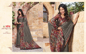 New 2021 Juliet Chiffon Material Saree-Dark Gray 