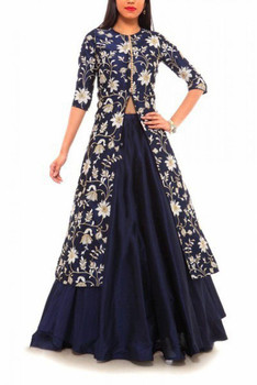 New 2021 Presenting Embroidered Work Fancy Western Crop Top- Lahenga