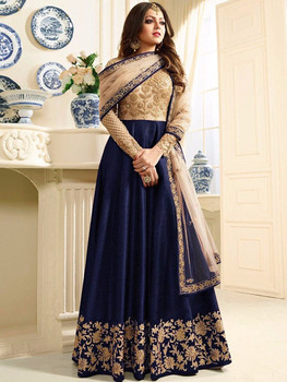 New 2021 Designer Top With Dupatta Mulberry Silk Choli-Blue 