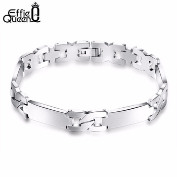 Effie Queen Personality "X" Pattern Men Bracelet Stainless Steel Bracelets Jewelry for Best Friends Wristbands IB16
