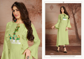 Presenting New 2021 Designer Heavy Embroidery Work Long Gown-Pista Green-M