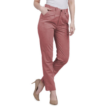  New 2021 Presenting Beautiful Pure Cotton Ladies Pant-Maroon-Size-L