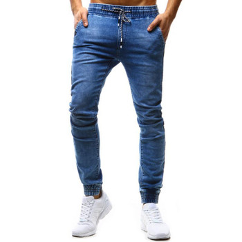 New Men Fashion Jeans Elastic Loose Jeans For Young Men Long Pants Casual Male Straight Beam Feet Trousers 