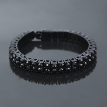  Iced Out Chain Bracelet For Mens Hip Hop Diamond Tennis Bracelets Jewelry Gold Plating Double Row Rhinestone Bracelet