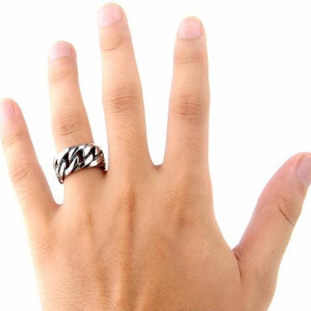 2018 men's personality single ancient silver Mesh ring retro spot mesh ring custom