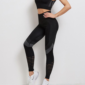  Pants Breathable Y0327 Push up leggings Woman High waist Hollow out fitness leggings Gym Stretch JIANWEILI Mesh Seamless