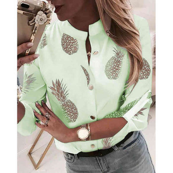 Pineapple Blouse Women's Shirt Ananas White Long Sleeve Woman Women's Tops and Elegant Top Female Autumn