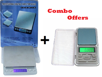 Professional Digital Table Top Scale I-2000 + Pocket Jewelry Scale 0.1gms up to 500 grams