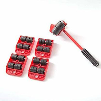 Furniture Lifter and Mover Tool Set - Heavy Furniture Appliance Roller Shifter Moving Kit with 4 Wheel Slider, 360 Degree Rotatable Pads Furniture Lifter and Mover Tool Set - Heavy Furniture Appliance Roller Shifter Moving Kit with 4 Wheel Slider, 360 Degree Rotatable Pads