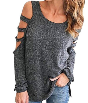 Womens Open Shoulder Long Sleeve Casual Top Womens Open Shoulder Long Sleeve Casual Top
