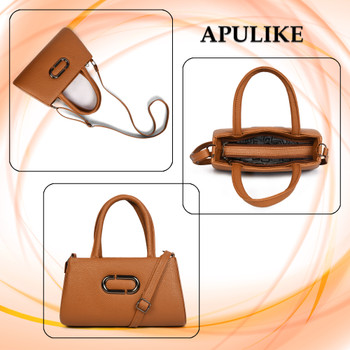 Women Leather Sling bag With Handle - Brown Women Leather Sling bag With Handle - Brown