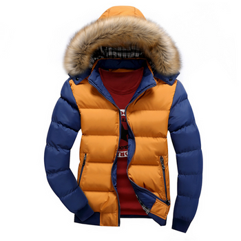 Mens Two Tone Puffer Jacket with Removable Hood Mens Two Tone Puffer Jacket with Removable Hood
