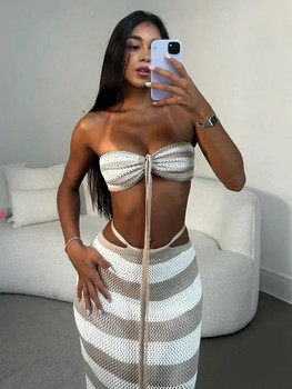 Crochet women's two Piece swimwear cover up