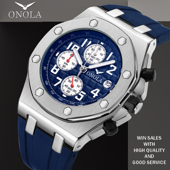 ONOLA 6805 Men Silicone Chronograph Sport Watch Man Clock Quartz Mens Watches ONOLA 6805 Men Silicone Chronograph Sport Watch Man Clock Quartz Mens Watches