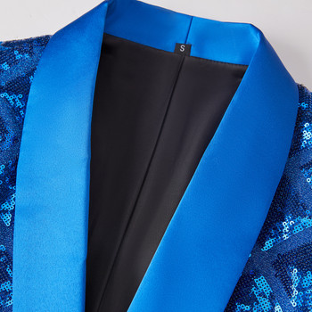 Men's Three-dimensional square Sequins Dance Suit Celebrity Boutique Blazer