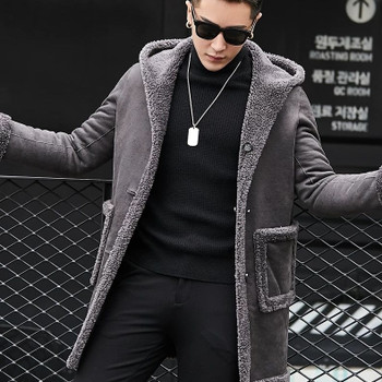 Winter Coat Custom Fur Coat for Men with Hood New Luxury Men Long Coats