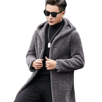 Winter Coat Custom Fur Coat for Men with Hood New Luxury Men Long Coats