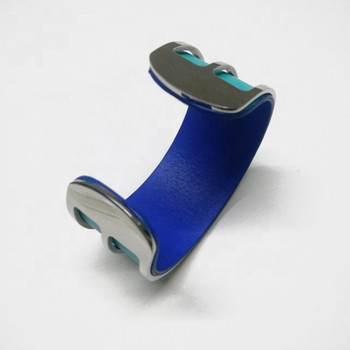 Wide Leather Cuff Bracelet 2 in 1 DIY Stainless Steel Silver Cuff Bangle