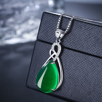 S925 Sterling Silver Plated Women's Necklace Corundum Jade Turquoise Jewelry