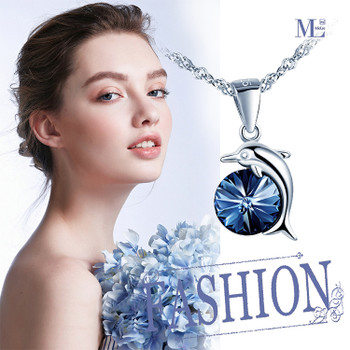 Crystal Jewelry 925 Sterling Silver Dolphin Necklace for Women