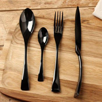 Black Gold Knife Spoon Western Steak Knife and Fork French High-grade Spoon Set
