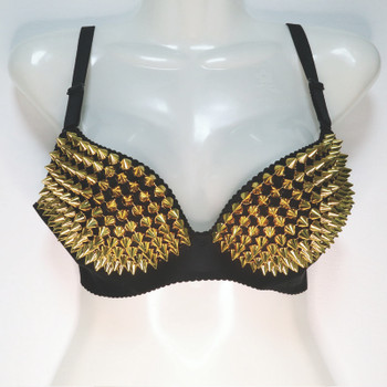 New Fashion Design Bra Rivets Punk Spike Studded Bra