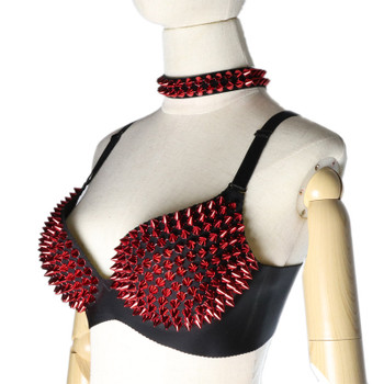 New Fashion Design Bra Rivets Punk Spike Studded Bra