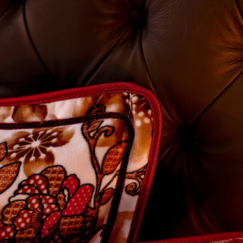 Super Soft Warm Fluffy Diamond Rose 4pcs Set Embroidery Curtain Bedding Set