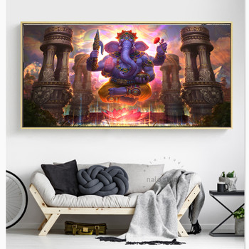 Lord Ganesha Prints Pictures Vinayaka Ganapati Elephant Canvas Wall Painting