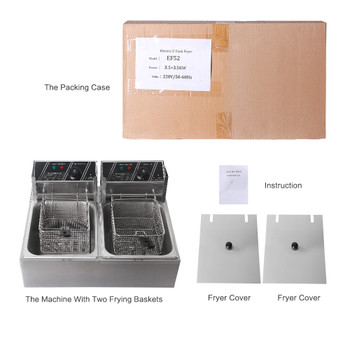 16L 5000W Electric Double Tanks Frying Machine With Two Fry Baskets 220V/110V