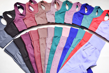 2 Piece Set Push up Yoga Bra High Quality High Waist Leggings Set