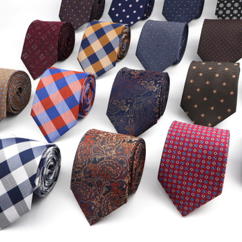 Polyester Necktie for Men Business Formal 8cm Slim Striped Solid Tie