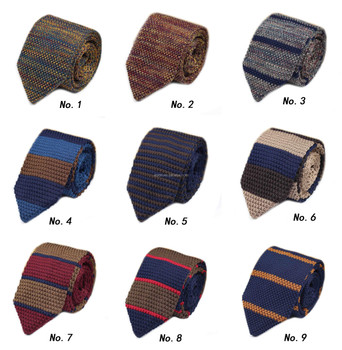 Knitted Necktie Leisure Triangle Striped Tie Normal Sharp Corner Neck Ties Men