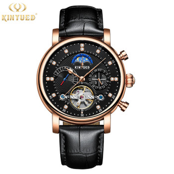 KINYUED Watch Mechanical Moon Phase Calendar Automatic Tourbillon Man Watch KINYUED Watch Mechanical Moon Phase Calendar Automatic Tourbillon Man Watch
