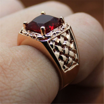 14K Rose Gold Fashion Ring for Women 18K Ruby Zircon Diamond Jewelry