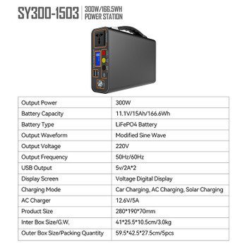 Small 200W Lithium Energy Storage Outdoor Power Bank Solar Generator