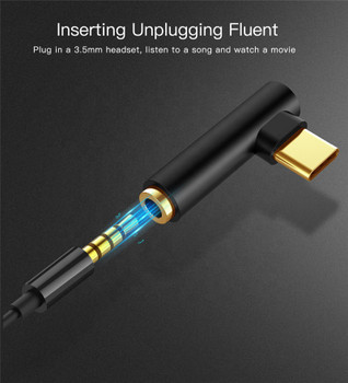 Gold-plated Type C Audio Adapter USB C to 3.5mm Jack Earphone Aux Converter