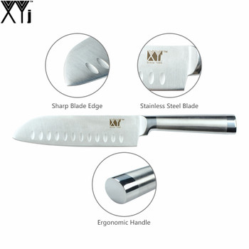 XYj New Year Kitchen Knives Paring Utility Santoku Chef Slicing Bread Stainless Steel Knives Comfortable Handle Kitchen Tools