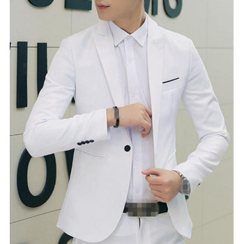 Men's Slim Suit Spring Autumn Casual Formal Business Single Breasted Suit Blazer