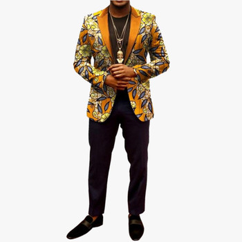 SH202  African Print High Quality 100% Wax Cotton Men Jacket