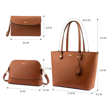 Women Leather Tote Bag High Quality Summer 3 Pieces Ladies Purses and Handbags