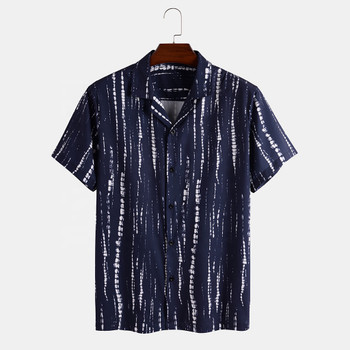 Men's Summer Fast Dry Beachwear Hawaiian 2pcs Set Tuxedo Printed Shirt and Short