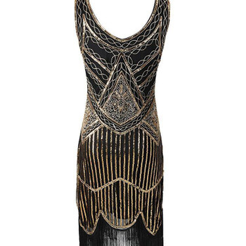 Women's 1920s Vintage Sequin Full Fringed Flapper Dress 20s Great Gatsby Dress