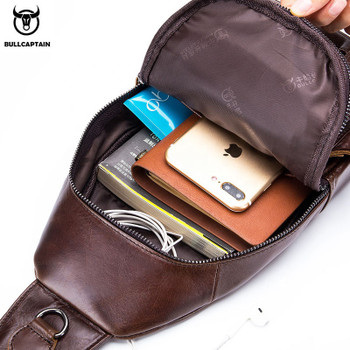 BULLCAPTAIN Men's Leather Handbag Leather Chest Bag Retro Travel Bag BULLCAPTAIN Men's Leather Handbag Leather Chest Bag Retro Travel Bag