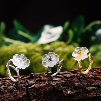 New Silver Flower in the Rain Ring crystal jewelry