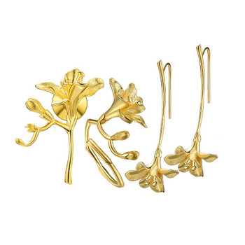 Lotus Fun 925 Sterling Silver Elegant Beautiful Flower Brooch Women Fine Jewelry