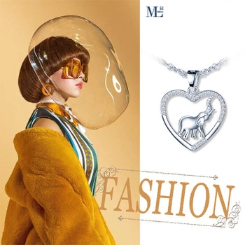 Jewelry Women Necklace 925 Sterling Silver Heart Elephant Necklaces