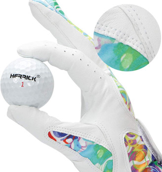 Fashion Lady Custom Logo Cabretta Leather Palm Soft Breathable Pair Golf Gloves