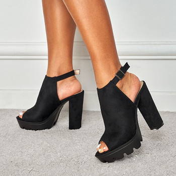 Fashion Sexy Short Ankle Block Chunky Platform Women Boots
