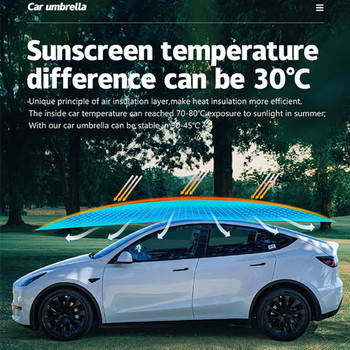 Semi-automatic Car Umbrella Uv Protection Big Size Roof Tent Car Covers